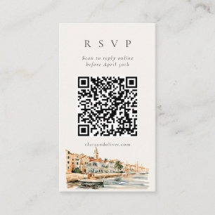 D'accompagnement Carte de réponse QR pour mariage sur la côte dalma
