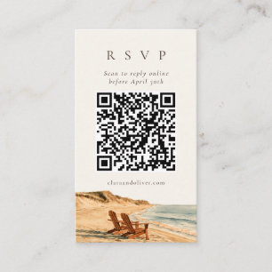 D'accompagnement Carte de réponse QR pour mariage sur la plage à l'