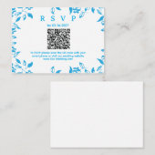 D'accompagnement carte de réponse QR simple bleue florale rustique (Devant / Derrière)