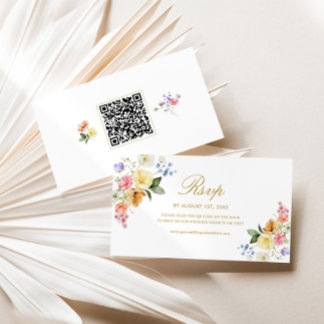 D'accompagnement Carte de réponse RSVP avec code QR pour un mariage