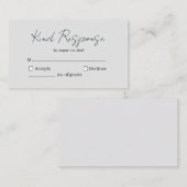 D'accompagnement Carte de réponse RSVP avec une réponse aimable et (Devant / Derrière)