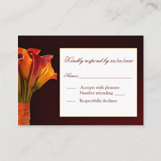 D'accompagnement Carte de réponse RSVP Calla lily (Devant)