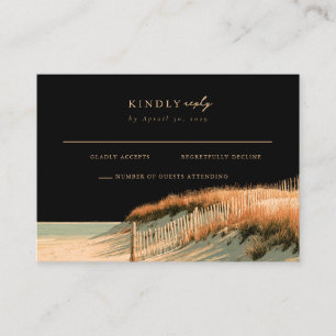 D'accompagnement Carte de réponse RSVP Cape Cod Dune Or Jaune Balay