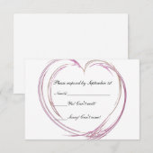 D'accompagnement Carte de réponse RSVP de mariage Abstrait rose du (Devant / Derrière)