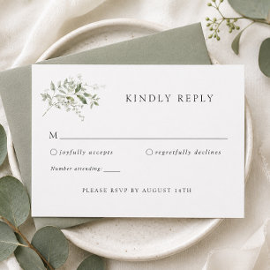 D'accompagnement Carte de réponse RSVP de mariage élégant à l'eucal