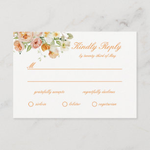 D'accompagnement Carte de réponse RSVP de mariage floral de jardin