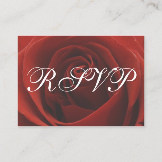 D'accompagnement Carte de réponse RSVP de mariage rouge classique (Devant)