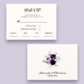 D'accompagnement Carte de réponse RSVP de typographie violette mode