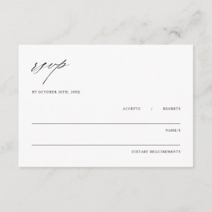 D'accompagnement Carte de réponse RSVP élégante et minimaliste pour