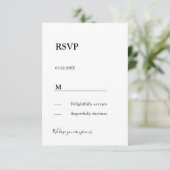 D'accompagnement Carte de réponse RSVP moderne simple et élégante a (Debout devant)
