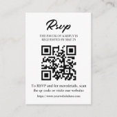D'accompagnement Carte de réponse RSVP modifiable avec code QR, enc (Devant)