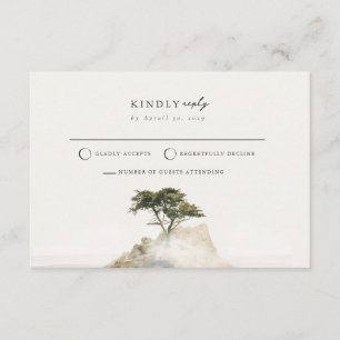 D'accompagnement Carte de réponse RSVP par courrier Deep Pine Olive