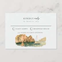 Carte de réponse RSVP pour mariage sur un voilier 