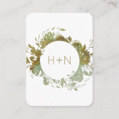 D'accompagnement Carte de réponse RSVP verte avec monogramme modern (Dos)