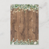 D'accompagnement Carte de réponse Rustic Wood & String Lights | Gra (Dos)