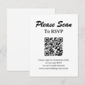 D'accompagnement Carte de réponse simple moderne avec QR Code inclu (Devant / Derrière)