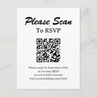 D'accompagnement Carte de réponse simple moderne avec QR Code inclu