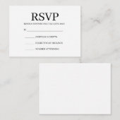 D'accompagnement Carte de réponse simple pour mariage (Devant / Derrière)