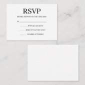 D'accompagnement Carte de réponse simple pour mariage (Devant / Derrière)