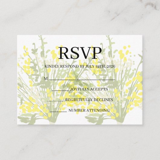 D'accompagnement Carte de réponse simple pour mariage (Devant)