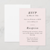 D'accompagnement Carte de réponse simple rose pour le printemps (Devant / Derrière)