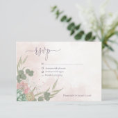 D'accompagnement Carte de réponse verte succulente et rose (Debout devant)