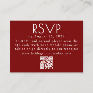D'accompagnement Carte de RSVP de mariage minimaliste moderne rouge