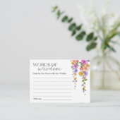 D'accompagnement Carte de sagesse de douche nuptiale avec vigne flo (Debout devant)