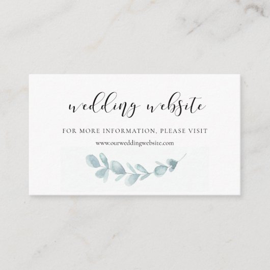 D'accompagnement Carte de site de mariage à l'aquarelle avec verdur (Devant)