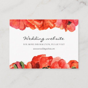 D'accompagnement Carte de site de mariage à l'aquarelle coquelicots