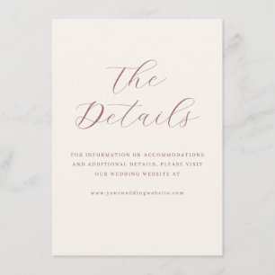 D'accompagnement Carte de site de mariage minimaliste rose pâle élé