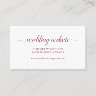 D'accompagnement Carte de site du Mariage rose Gold Simple Calligra