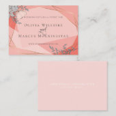 D'accompagnement Carte de site mariage | Cadre Or Floral Coral (Devant / Derrière)