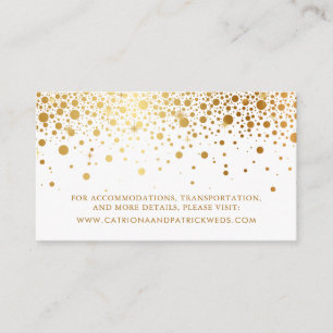 D'accompagnement Carte de site Mariage Faux Gold Foil Confetti Dots