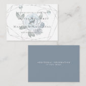 D'accompagnement Carte de site mariage | Floral bleu Dusty (Devant / Derrière)