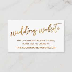 D'accompagnement Carte de site Mariage Gold & White Typography