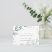 D'accompagnement Carte de site mariage | Grayed Jade Green Botaniqu (Debout devant)