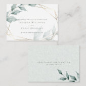 D'accompagnement Carte de site mariage | Grayed Jade Green Botaniqu (Devant / Derrière)