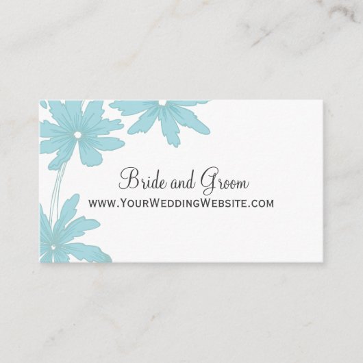 D'accompagnement Carte de site Mariage Light Blue Daisies (Devant)