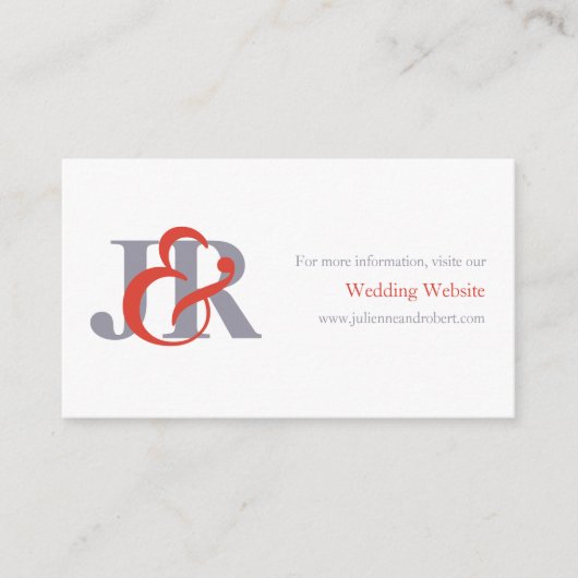 D'accompagnement Carte de site Mariage Monogram Elegant moderne (Devant)