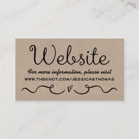 D'accompagnement Carte de site mariage | Rustic Country Kraft (Devant)