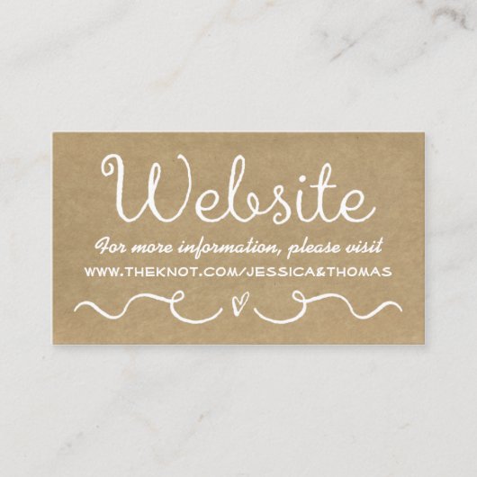 D'accompagnement Carte de site mariage | Rustic Country Kraft (Devant)
