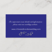 D'accompagnement Carte de site Sapphire Blue, Off White et Pearles (Dos)