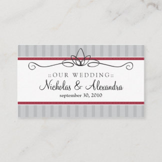 D'accompagnement Carte de site Web Chic Déco Argent/Mariage Rouge