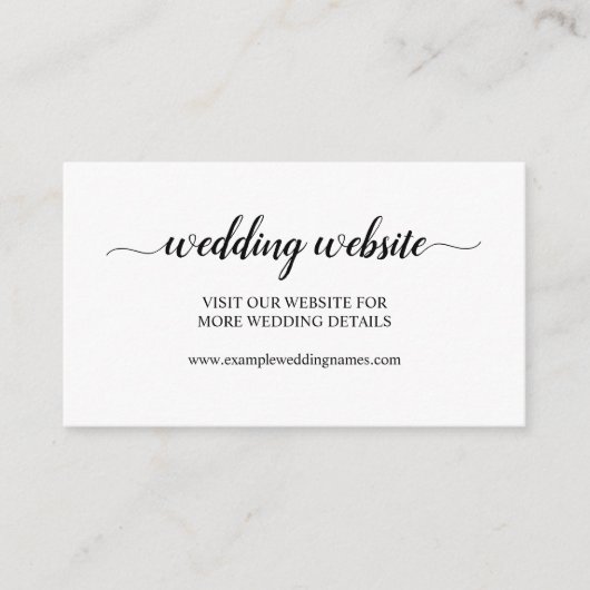 D'accompagnement Carte de site web de mariage à calligraphie noire (Devant)