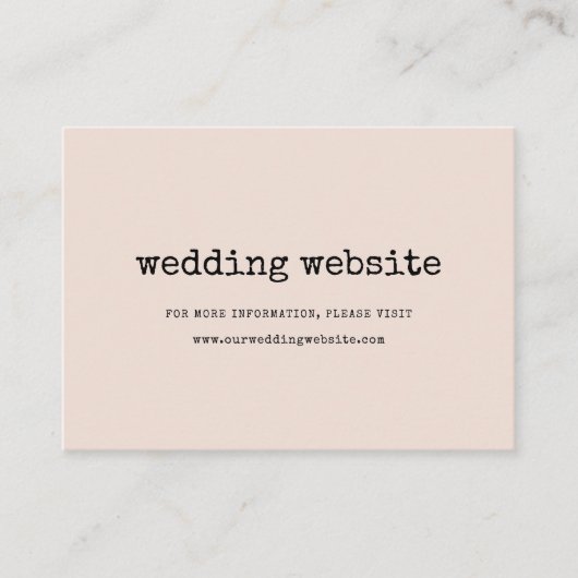 D'accompagnement Carte de site web de mariage à la machine à écrire (Devant)