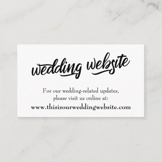 D'accompagnement Carte de site web de mariage en typographie minima (Devant)