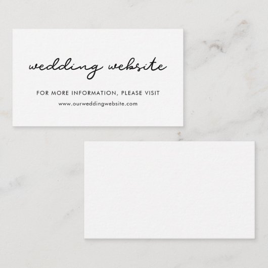 D'accompagnement Carte de site web de mariage simple (Devant / Derrière)