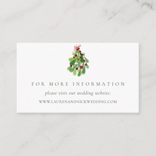 D'accompagnement Carte de site Web de mariage sous le gui de Noël (Devant)