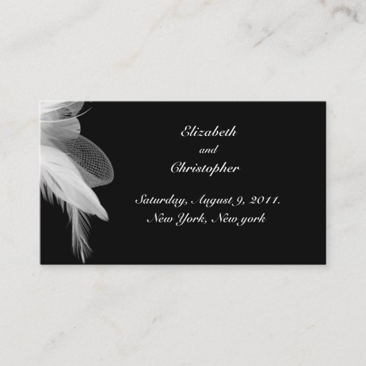 D'accompagnement Carte de site Web Mariage de Plumes blanches (Devant)